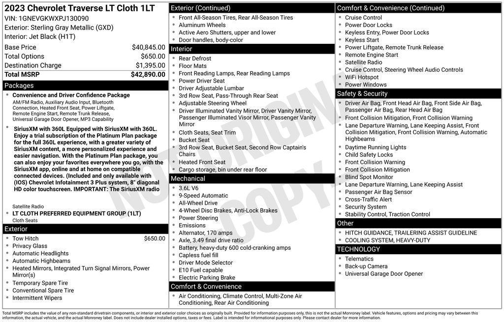 used 2023 Chevrolet Traverse car, priced at $27,433