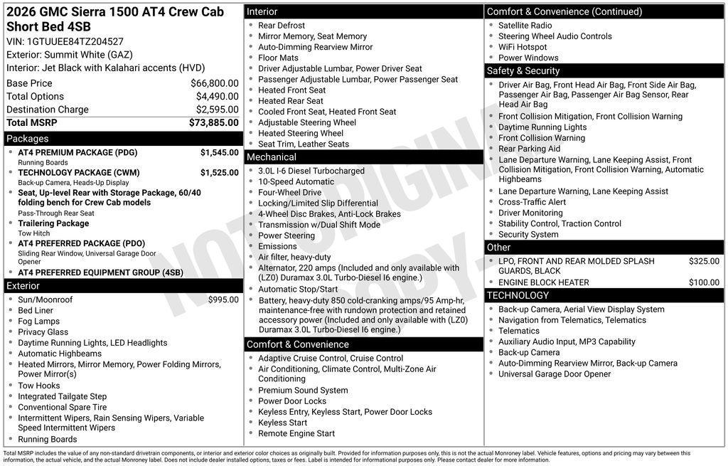 used 2026 GMC Sierra 1500 car, priced at $63,911