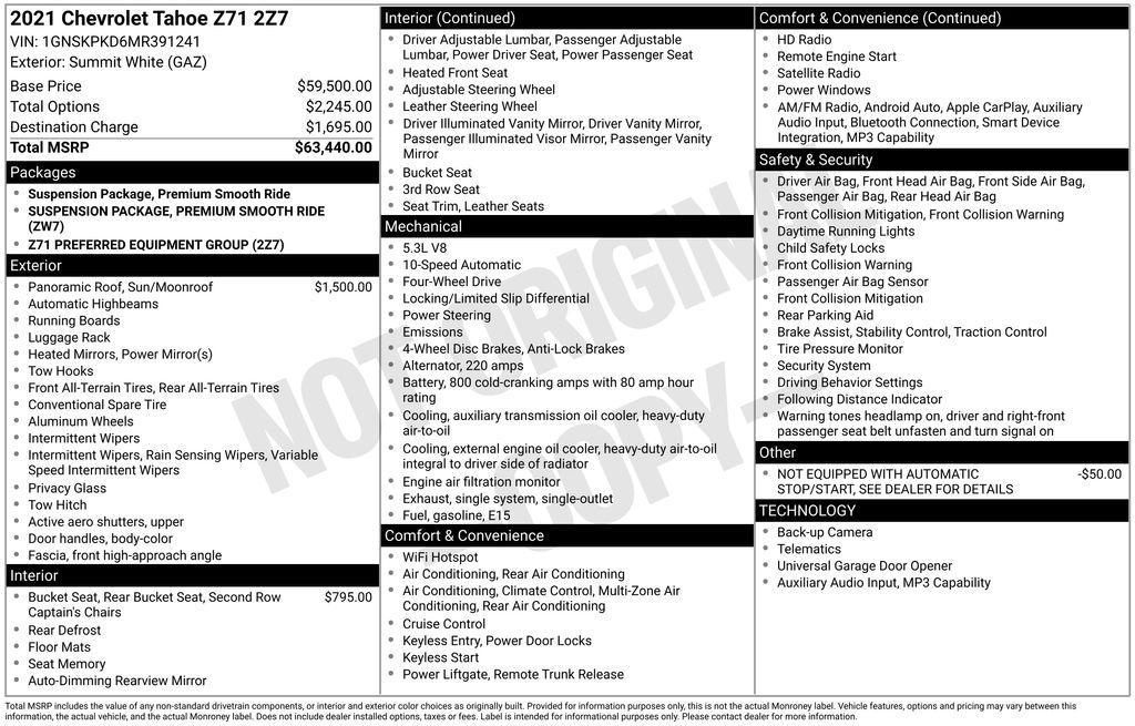 used 2021 Chevrolet Tahoe car, priced at $29,944