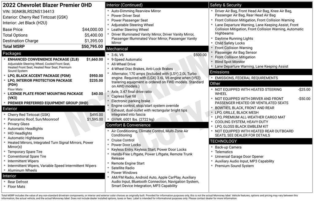 used 2022 Chevrolet Blazer car, priced at $25,988