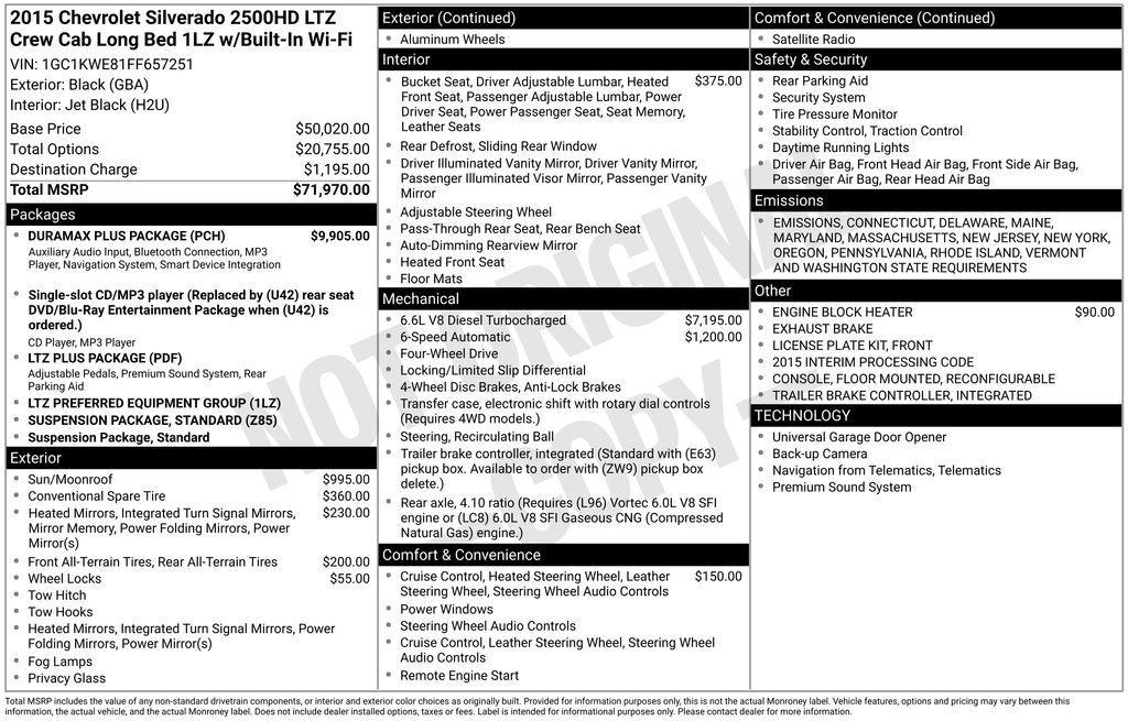 used 2015 Chevrolet Silverado 2500 car, priced at $10,488