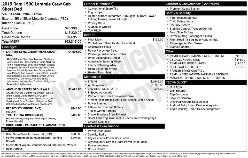 used 2019 Ram 1500 car, priced at $25,488