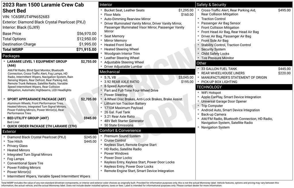 used 2023 Ram 1500 car, priced at $38,922