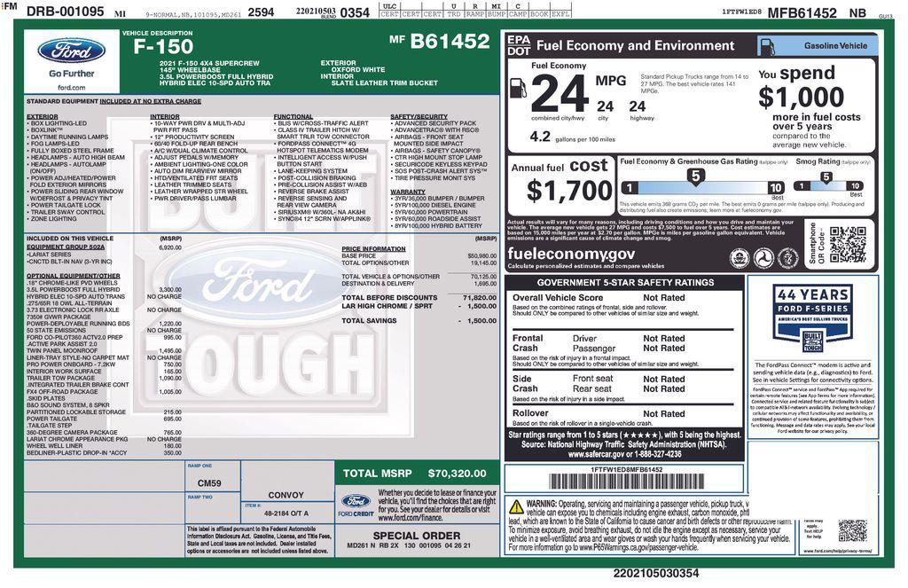 used 2021 Ford F-150 car, priced at $36,944