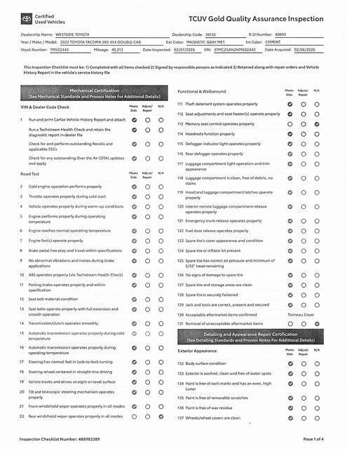 used 2022 Toyota Tacoma car, priced at $33,900