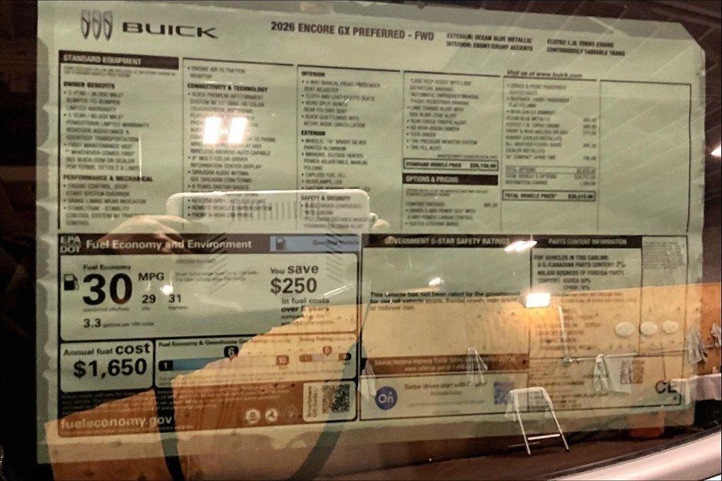 new 2026 Buick Encore GX car, priced at $28,860