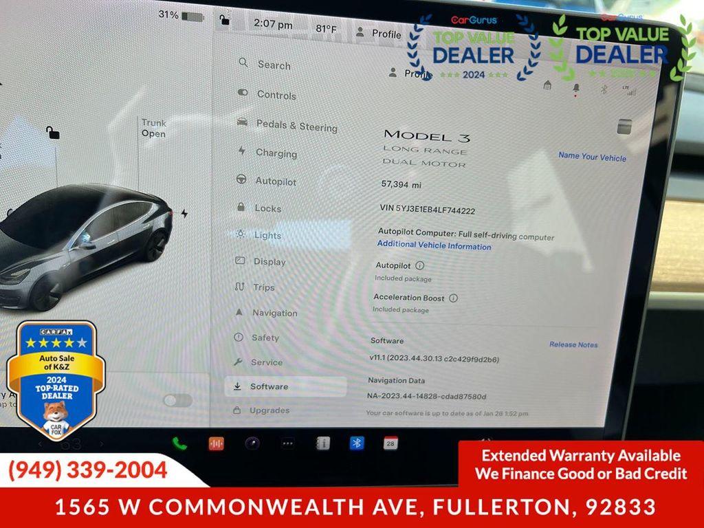 used 2020 Tesla Model 3 car, priced at $19,999