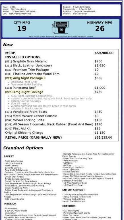 used 2023 Mercedes-Benz AMG C 43 car, priced at $46,000