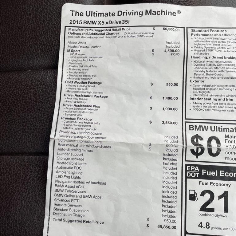 used 2015 BMW X5 car, priced at $17,900