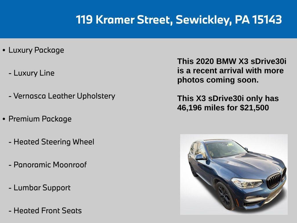 used 2020 BMW X3 car, priced at $21,500