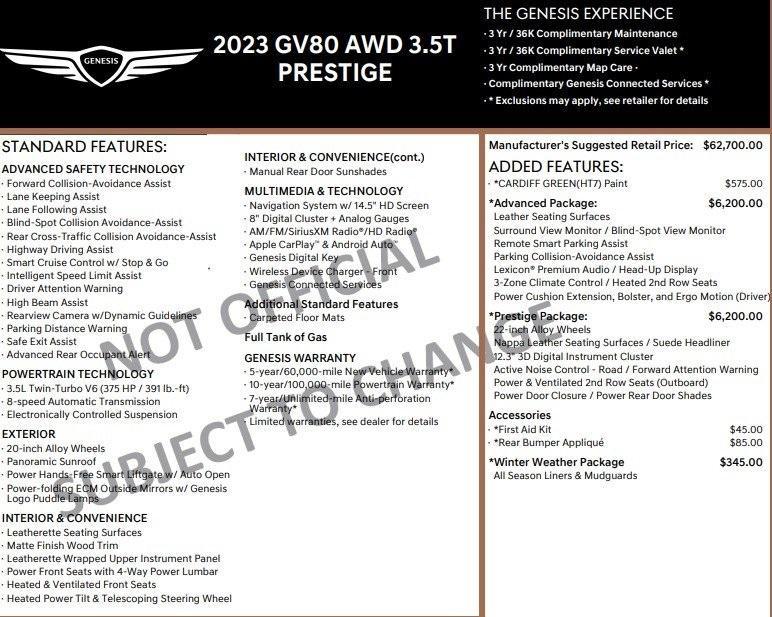 used 2023 Genesis GV80 car, priced at $39,770
