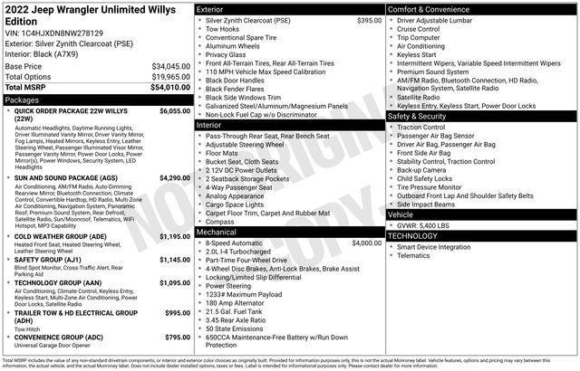 used 2022 Jeep Wrangler car, priced at $34,795