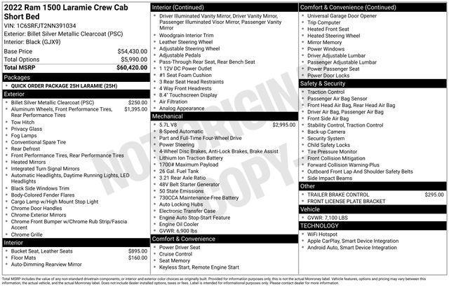 used 2022 Ram 1500 car, priced at $42,395