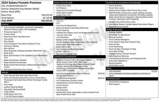 used 2024 Subaru Forester car, priced at $29,415