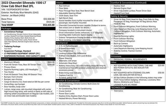 used 2023 Chevrolet Silverado 1500 car, priced at $36,995