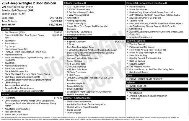 used 2024 Jeep Wrangler car, priced at $41,149