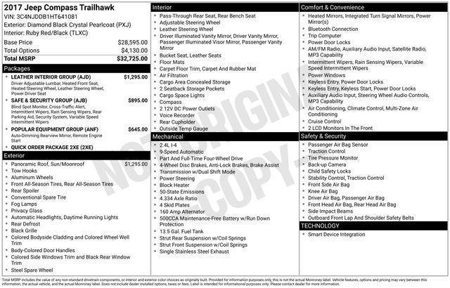 used 2017 Jeep New Compass car, priced at $13,273