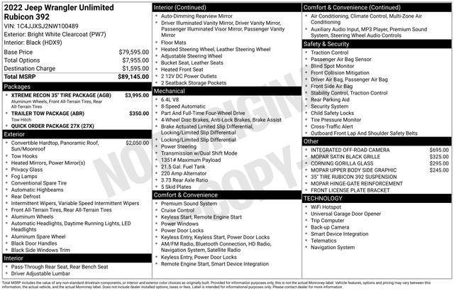used 2022 Jeep Wrangler Unlimited car, priced at $60,497