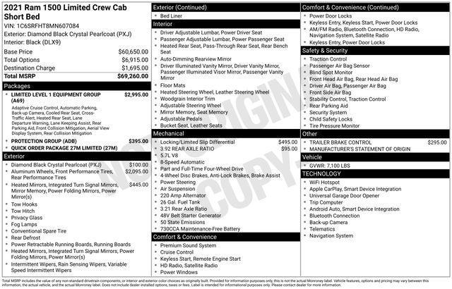 used 2021 Ram 1500 car, priced at $43,495