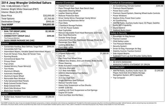 used 2014 Jeep Wrangler Unlimited car, priced at $13,895