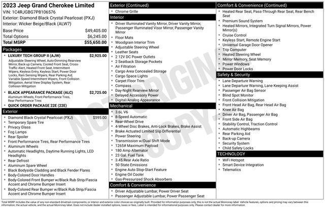 used 2023 Jeep Grand Cherokee car, priced at $30,933