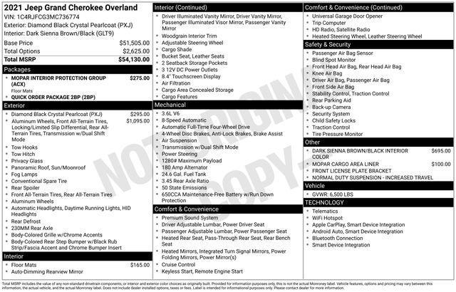 used 2021 Jeep Grand Cherokee car, priced at $27,499