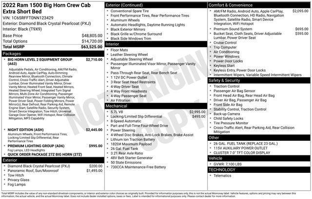used 2022 Ram 1500 car, priced at $42,499