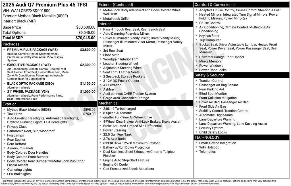 used 2025 Audi Q7 car, priced at $56,050