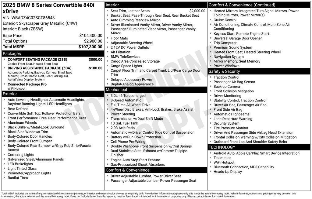 used 2025 BMW 840 car, priced at $74,505