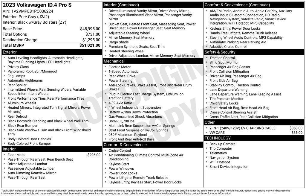 used 2023 Volkswagen ID.4 car, priced at $22,955