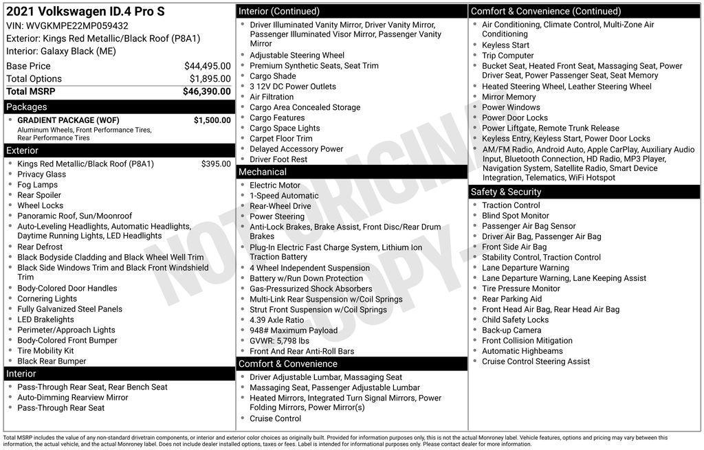 used 2021 Volkswagen ID.4 car, priced at $22,505