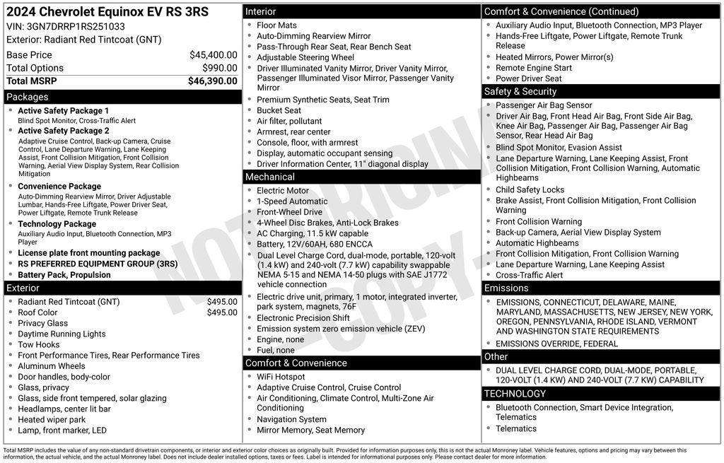 used 2024 Chevrolet Equinox EV car, priced at $28,215