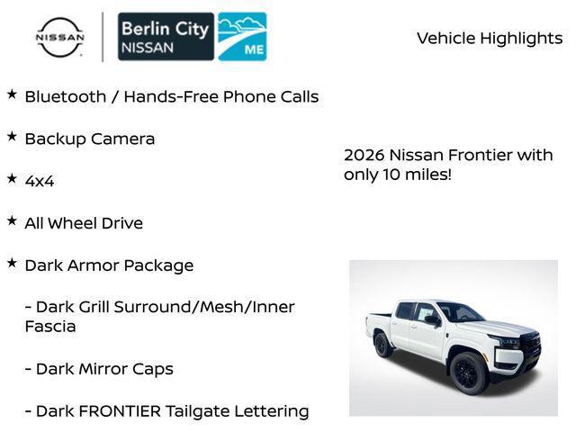 new 2026 Nissan Frontier car, priced at $40,695