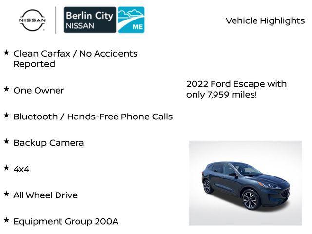 used 2022 Ford Escape car, priced at $22,293