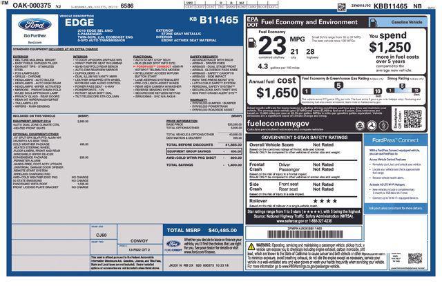 used 2019 Ford Edge car, priced at $15,304