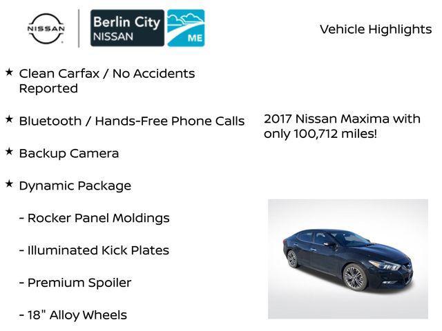 used 2017 Nissan Maxima car, priced at $13,389