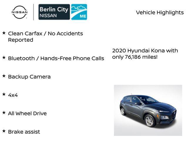 used 2020 Hyundai Kona car, priced at $13,944