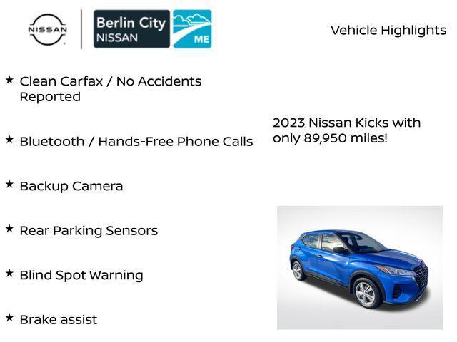 used 2023 Nissan Kicks car, priced at $13,443