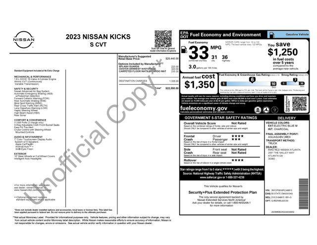 used 2023 Nissan Kicks car, priced at $13,443