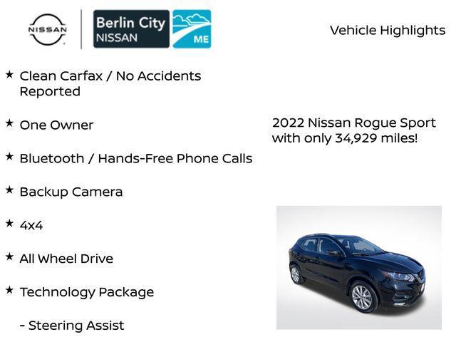 used 2022 Nissan Rogue Sport car, priced at $21,875