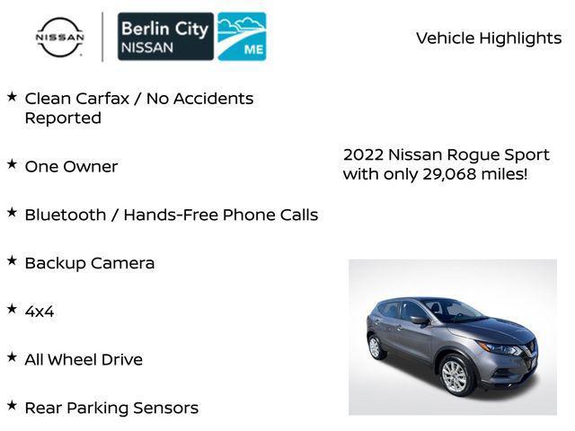 used 2022 Nissan Rogue Sport car, priced at $21,167