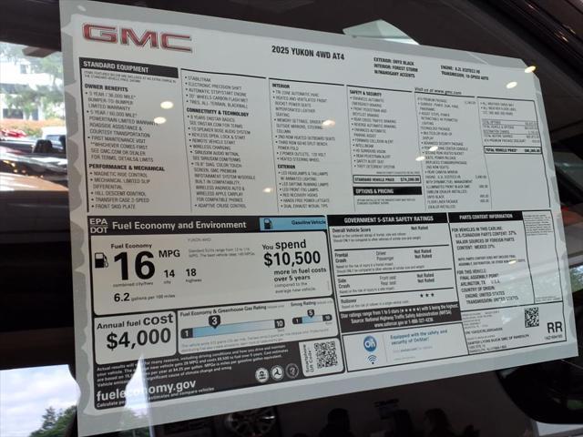 new 2025 GMC Yukon car, priced at $85,365