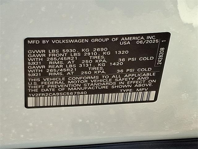 new 2025 Volkswagen Atlas car, priced at $56,764