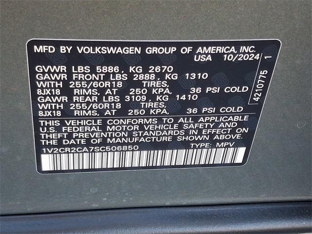 new 2025 Volkswagen Atlas car, priced at $49,186