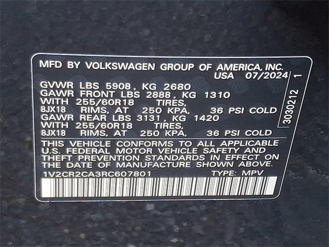 new 2024 Volkswagen Atlas car, priced at $50,081