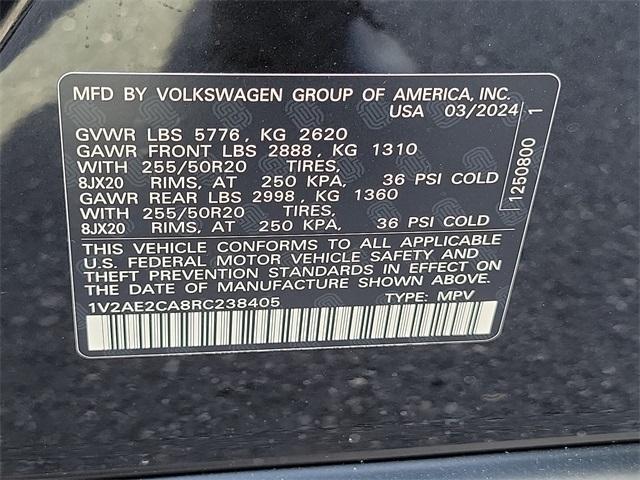 new 2024 Volkswagen Atlas Cross Sport car, priced at $52,333