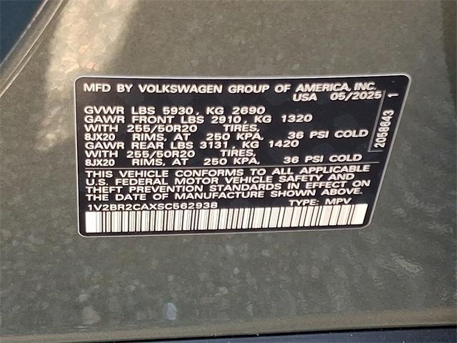new 2025 Volkswagen Atlas car, priced at $51,534