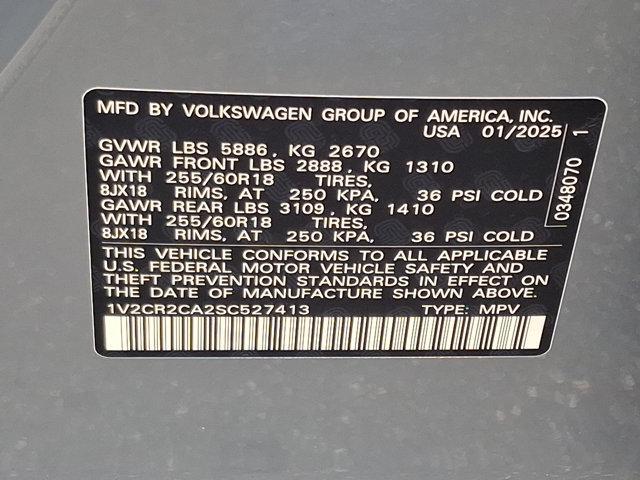 new 2025 Volkswagen Atlas car, priced at $50,506