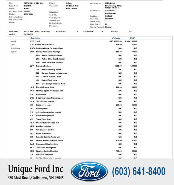 used 2023 BMW 330 car, priced at $39,477