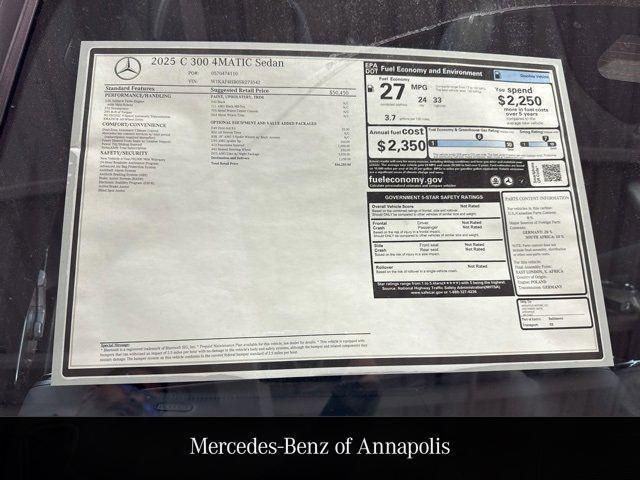 new 2025 Mercedes-Benz C-Class car, priced at $56,285